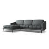 ECKSOFA Links Chenille Stoff Grau - Schwarz/Graphitfarben, Textil/Metall (160/264cm) - Makamii