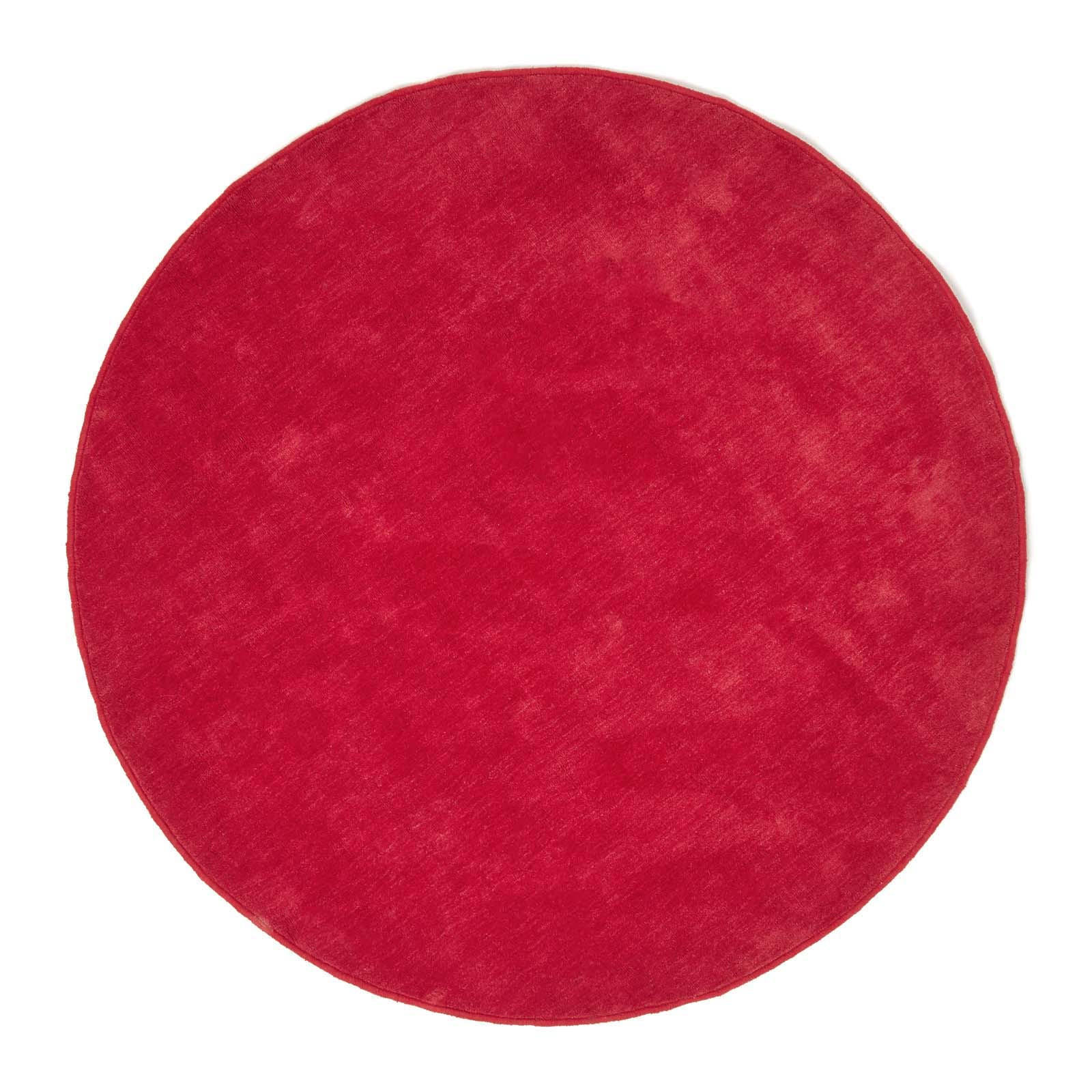 Homescapes Kurzflor-Teppich Rot 150x150 cm