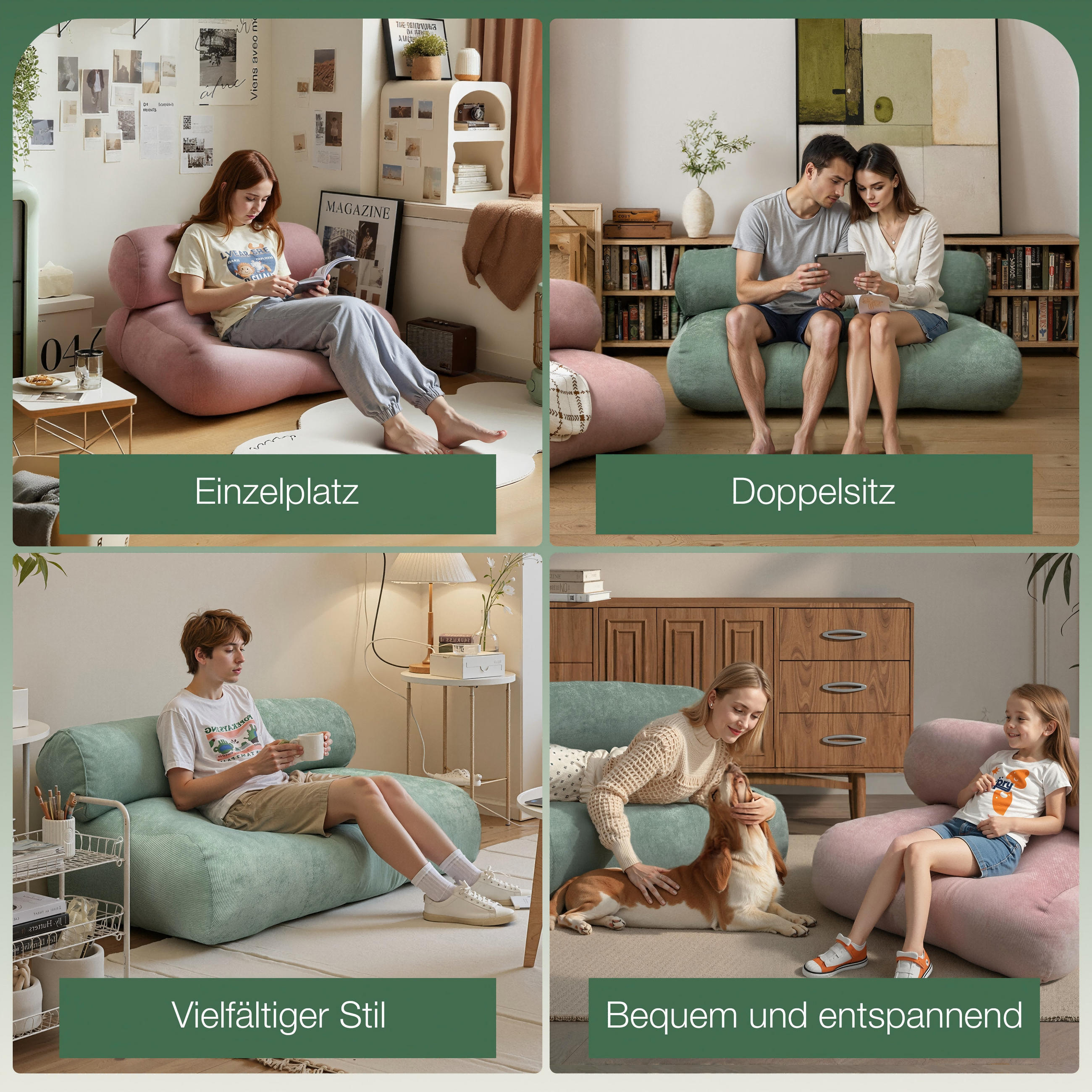 Thumbnail - Vercart Bodensofa, Pink, Textil, Mode, Freiform, 70x58x80 cm, Wohnzimmer, Sofas & Couches, Sofas