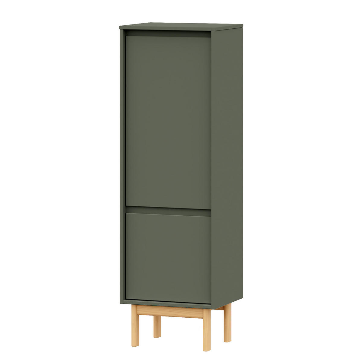 MIDISCHRANK - Pinie massiv - Grau/Grün, Holz (44/138/35cm) - home24