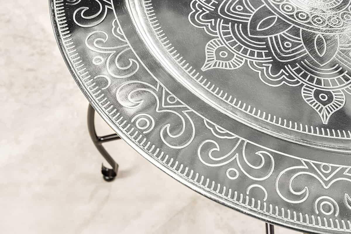 COUCHTISCH MARRAKESCH Eisen rund Silber 60cm - Silberfarben, Metall (60/60/51cm) - riess-ambiente