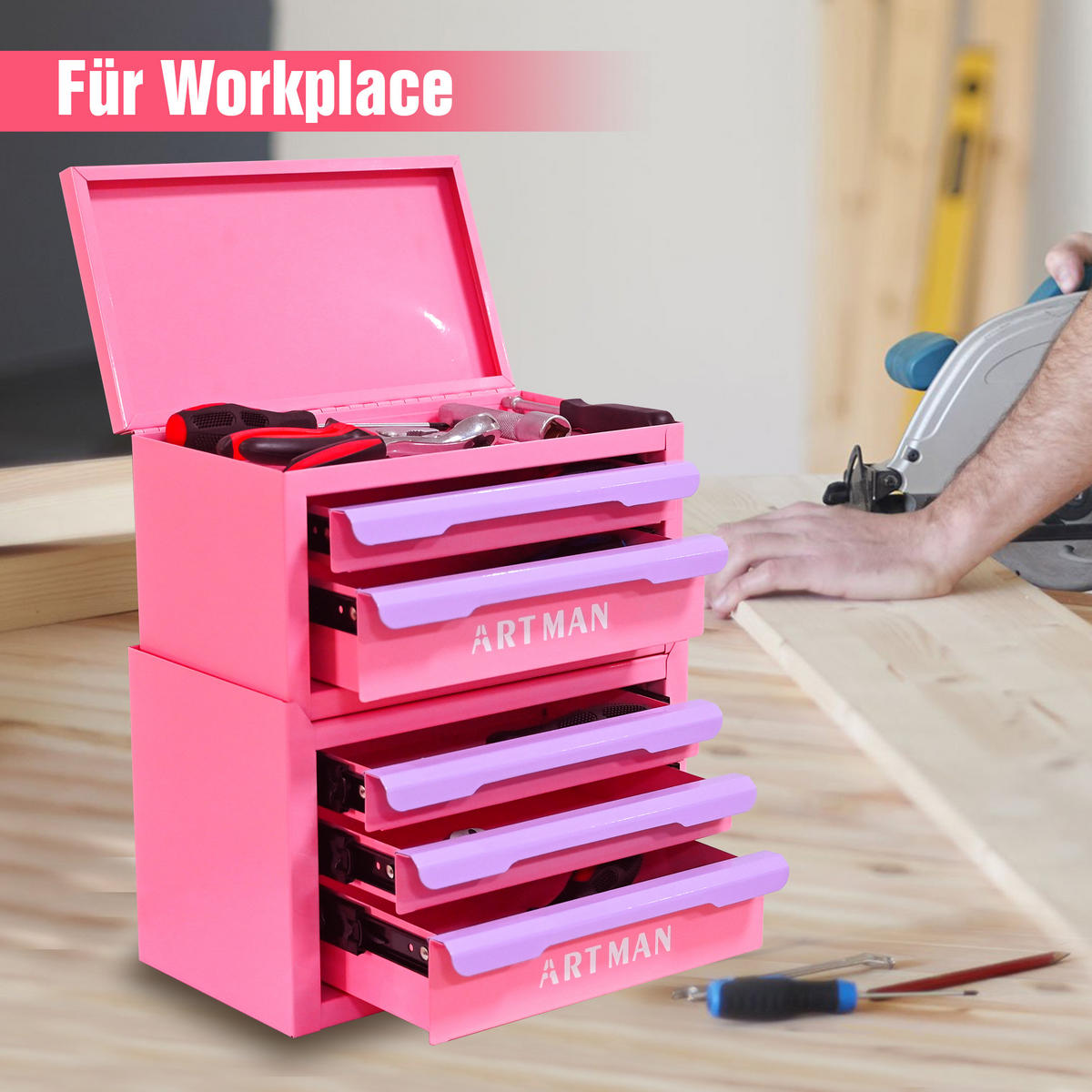 KOMBINATIONSKOFFER – Violett-Rosa, 2+3 Ebenen - Multicolor, Metall (15.8/32/28.5cm) - DCA