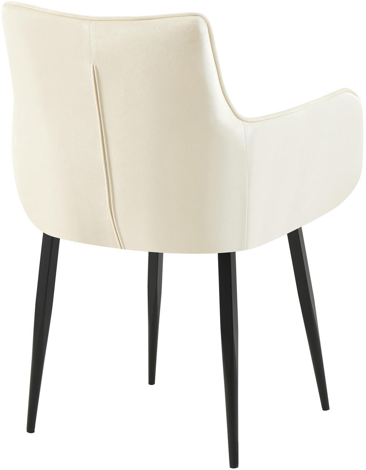 ARMLEHNENSTUHL Samt Creme - Creme/Schwarz, Textil/Metall (62/87/59cm) - CLP