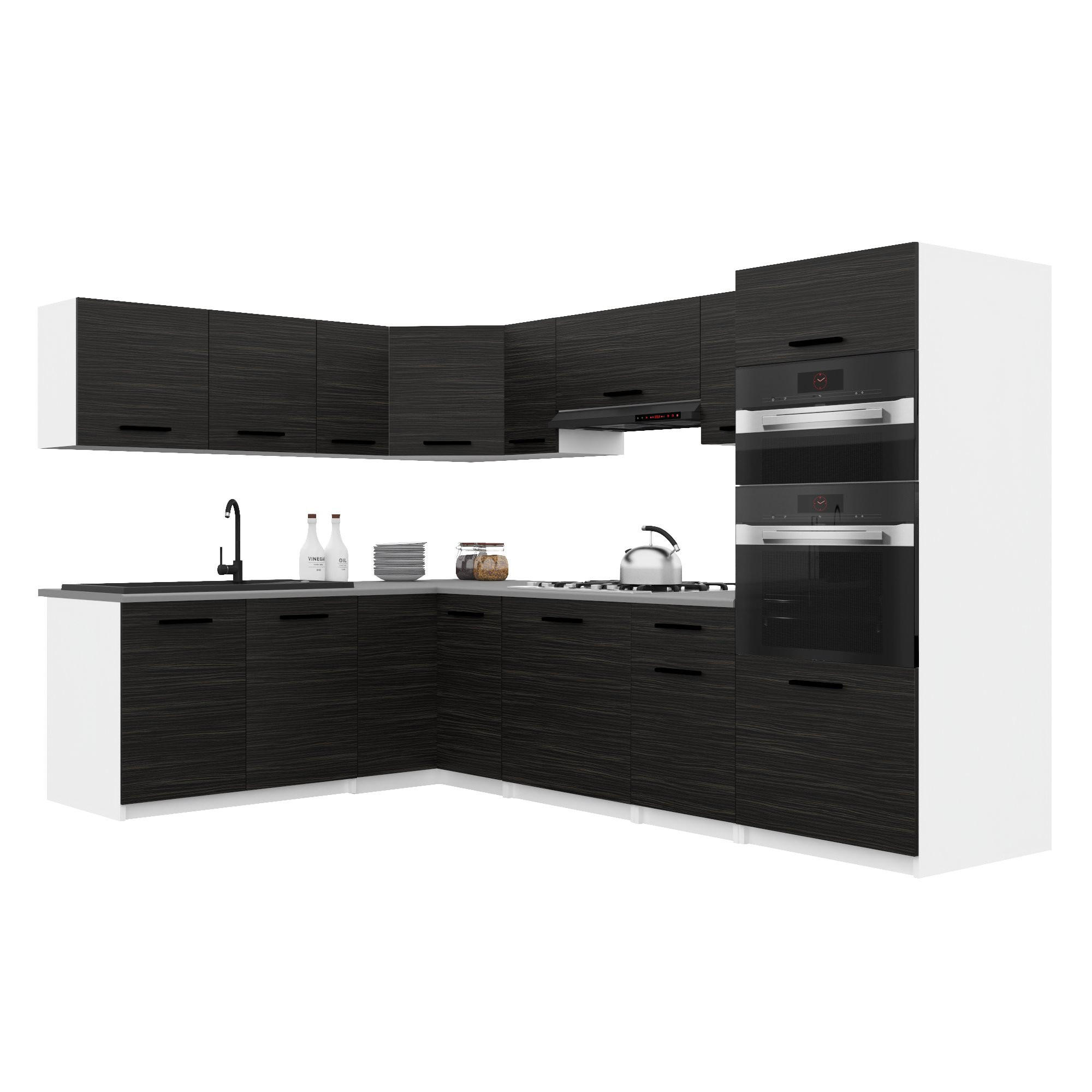B BELINI GROUP KUCHYŇSKÁ LINKA Italia 8 420 cm , s pracovními deskami, Eben