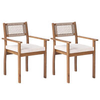 GARTENSTUHL 2er Set Akazienholz Hellbraun Sumirago - Hellbraun, Holz (55/85/55cm) - Beliani