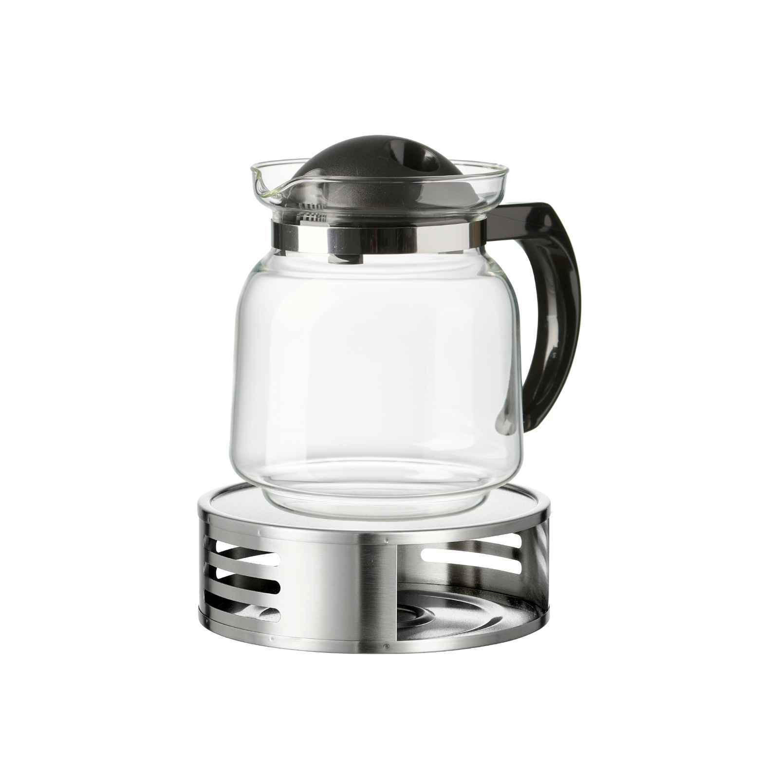 TEEKANNE MIT STÖVCHEN Ravenna transparent 1,15 l - Transparent, Glas/Metall (1.15L) - Ritzenhoff Breker