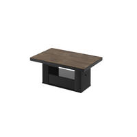 COUCHTISCH rechteckig Rostoptik matt - Schwarz Hochglanz 120/75/54 cm - Schwarz Hochglanz/Rostfarben, Holzwerkstoff (75/120/54cm) - designimpex