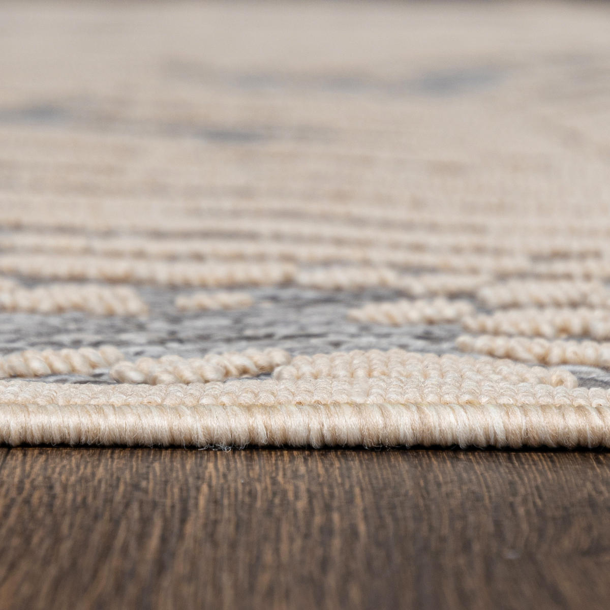 TEPPICH Beige In-Outdoor - Kurzflor Rechteckig - Motiv Pflanzen,Blätter,Blumen - Grau - 120 x 170 cm - Hellgrau/Creme, Textil (120/170cm) - Mazovia