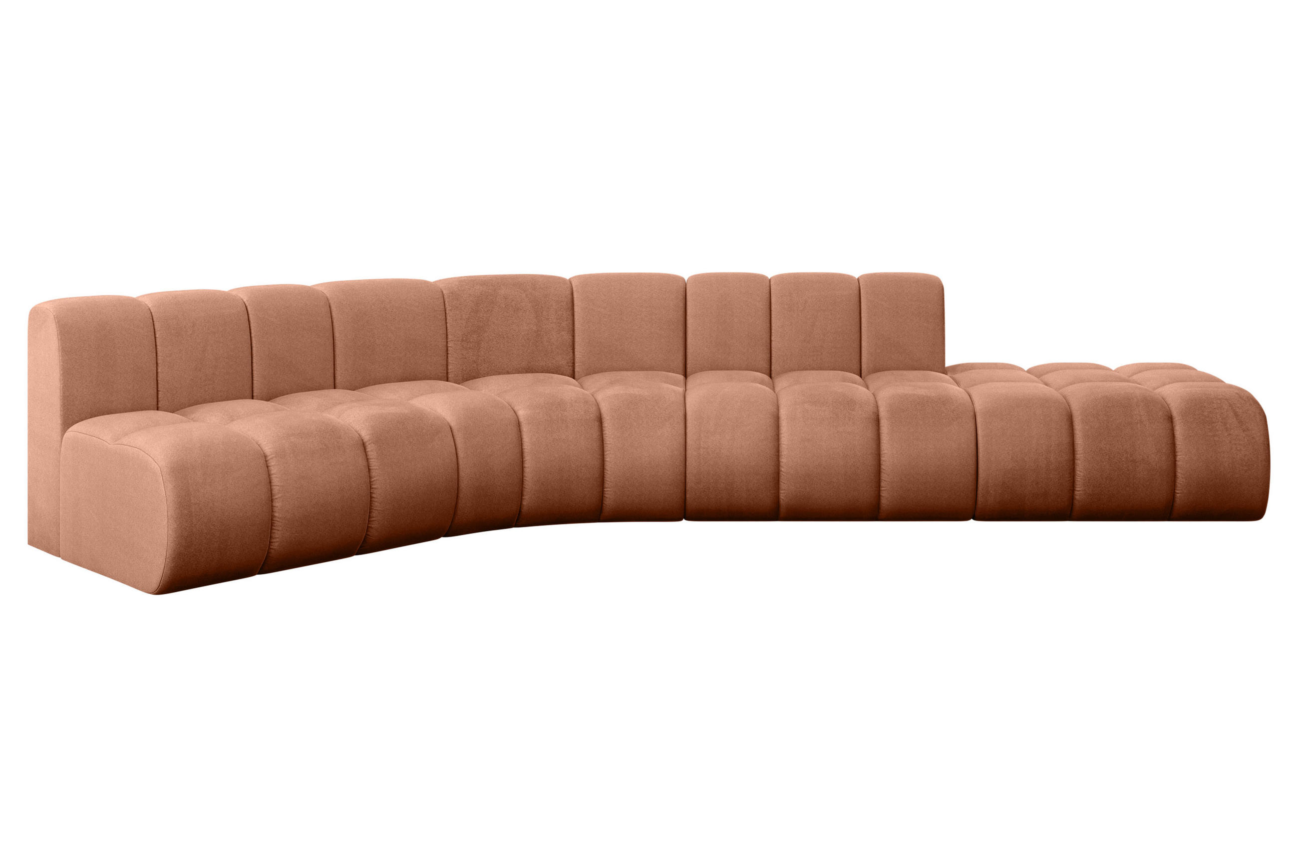 ECKSOFA modulares Sofa Brilo-L1 - 380x174x70 cm Apricot - Koralle, Holzwerkstoff/Textil (380/174cm) - ALTDECOR