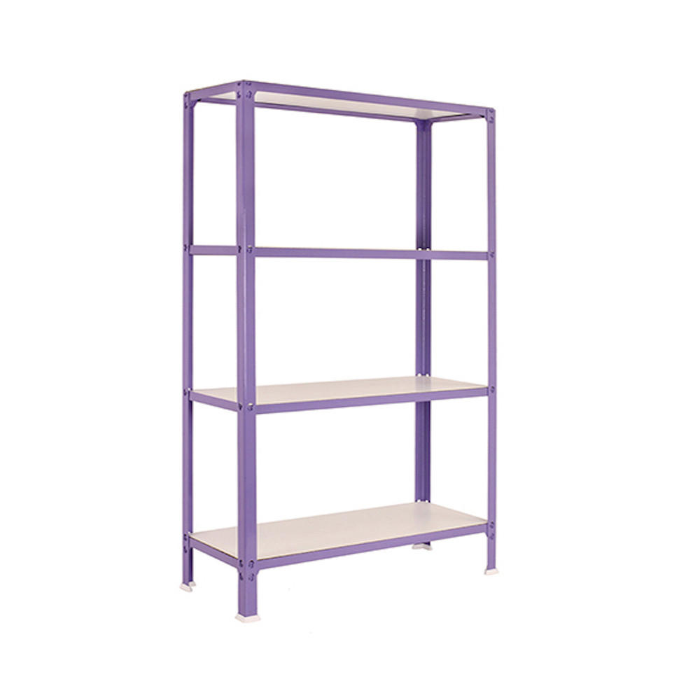WOHNREGAL LIVING KOALA WOOD mit 4 Fachböden | HxBxT 160x100x30cm | Fachlast 150kg | Lila/Weiß - Lila, Metall (100/160/30cm) - PROREGAL
