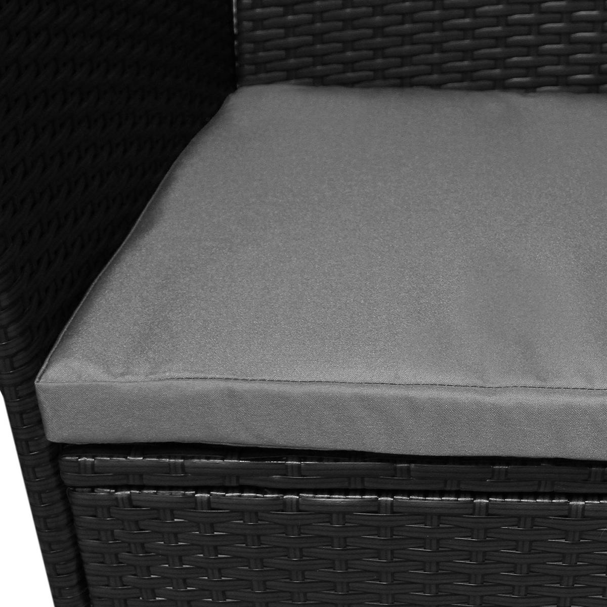 RATTAN-BISTRO-SET Schwarz - Schwarz, Kunststoff - Monstershop