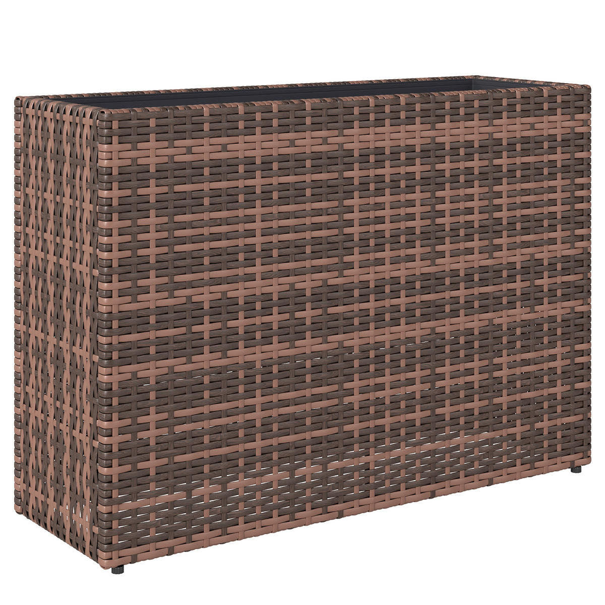 BLUMENKASTEN PE-Rattan Braun - Braun, Textil (28/58/81cm) - Outsunny