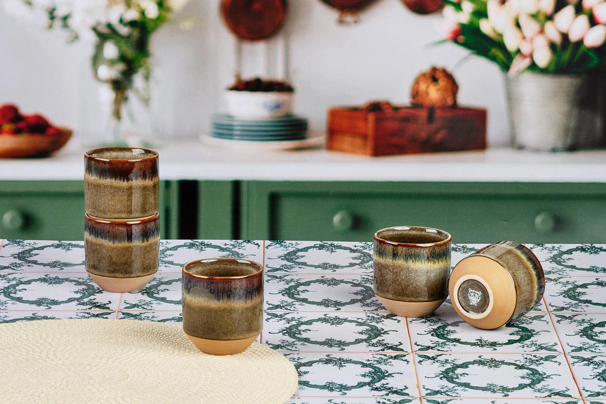 BECHER Genesis 150ml - 6er-Set - Basalt - Braun, Keramik (0.5L) - Björn