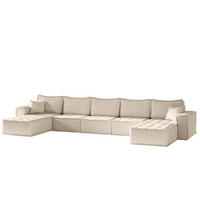 WOHNLANDSCHAFT Sande In Raven - Creme, Holzwerkstoff/Textil (452/85/192cm) - Fun Möbel