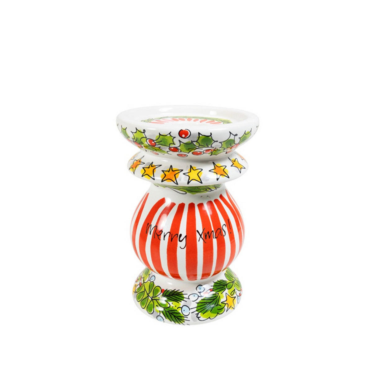 KERZENHALTER Weihnachten in Bunt - 15cm - Multicolor, Keramik (10.1/15/10cm) - Blond Amsterdam