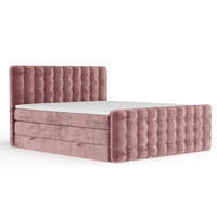 BOXSPRINGBETT Velouria Rosa 180/200 cm - Schwarz/Rosa, Holz/Holzwerkstoff (180/200cm) - Maison de Reve