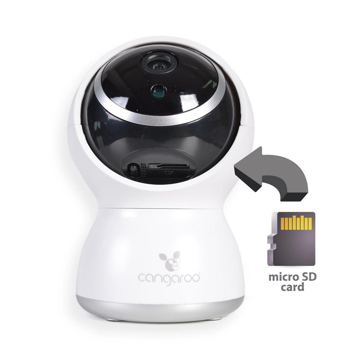 BABYPHONE Teya weiß 360° Drehung, Wi-Fi/Lan Kamera, LED-Infrarot-Nachsicht - Weiß, Kunststoff - Cangaroo