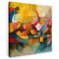 LEINWANDBILD Kunst - Abstrakt - Modern 20x20 cm - Gelb, Textil (20/20cm) - MuchoWow