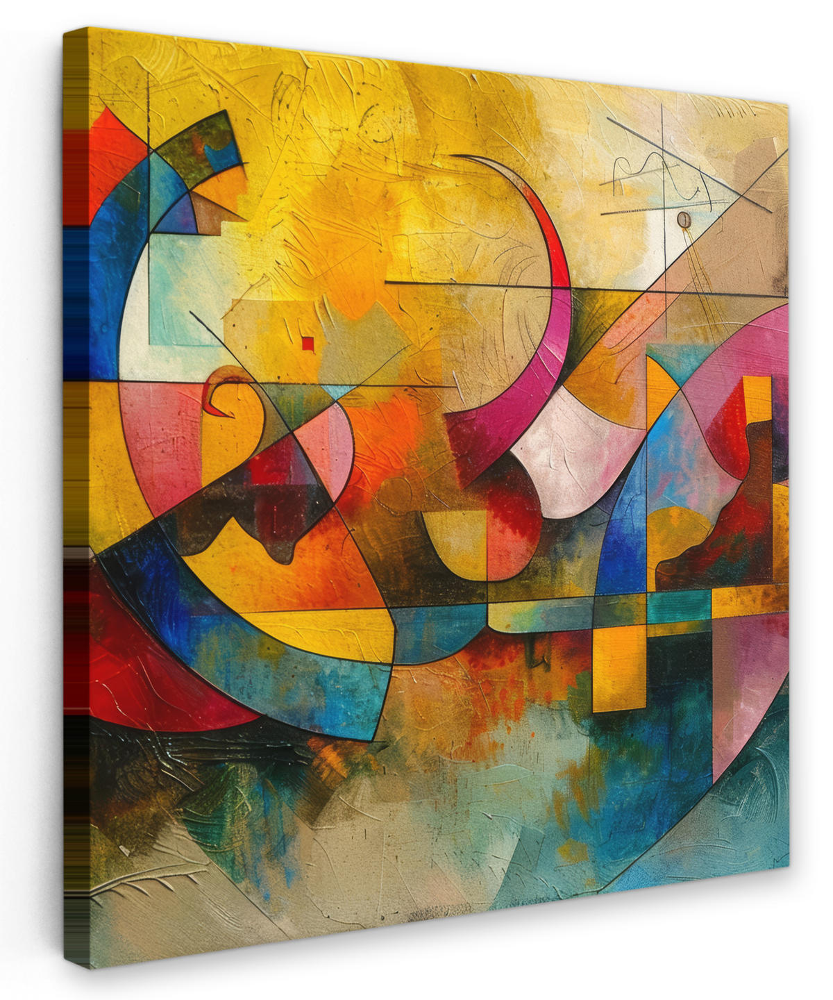 LEINWANDBILD Kunst - Abstrakt - Modern 20x20 cm - Gelb, Textil (20/20cm) - MuchoWow