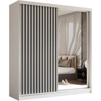 SCHWEBETÜRENSCHRANK Helix 200/216/61 weiß+schwarz - Schwarz/Weiß, Holzwerkstoff (200/216/61cm) - Beautysofa