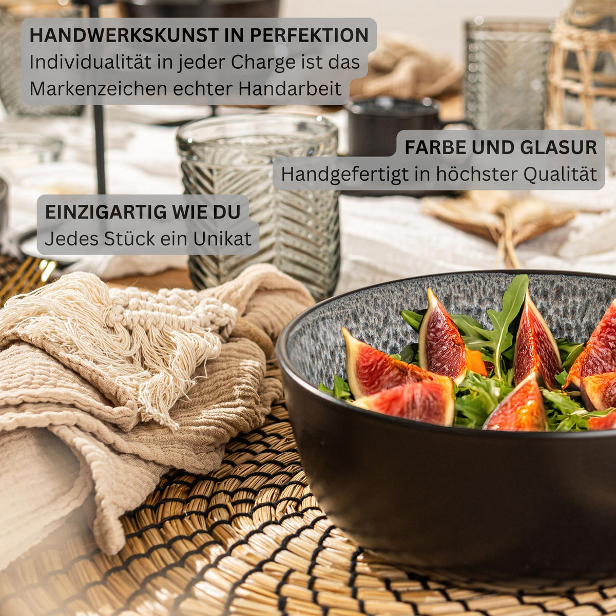 SCHALEN SET SYDNEY - 6 teilig aus Steingut - Grau, Keramik (21cm) - Sänger