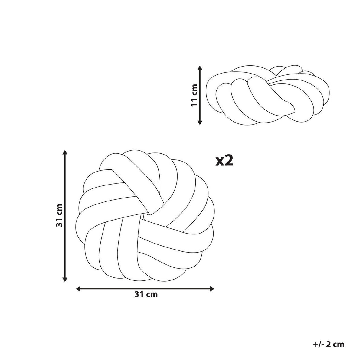 DEKOKISSEN 2er-Set Grau 31/31 cm Akola - Grau, Textil (31/31cm) - Beliani