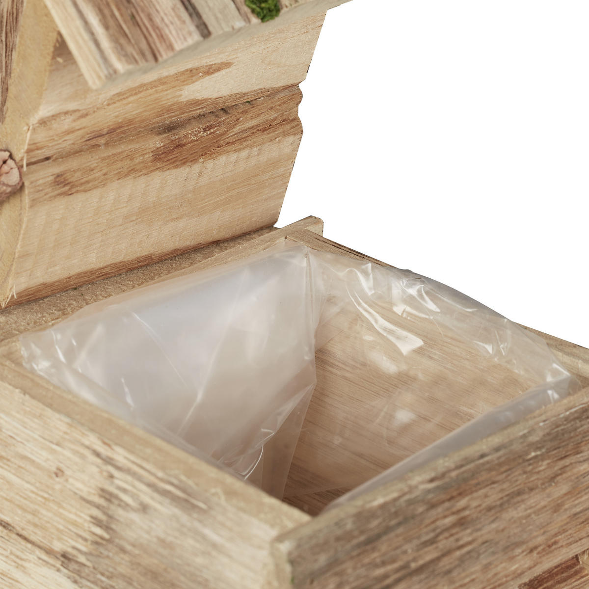 PFLANZGEFÄß - Hellbraun, Holz/Naturmaterialen (23/25/12cm) - Relaxdays