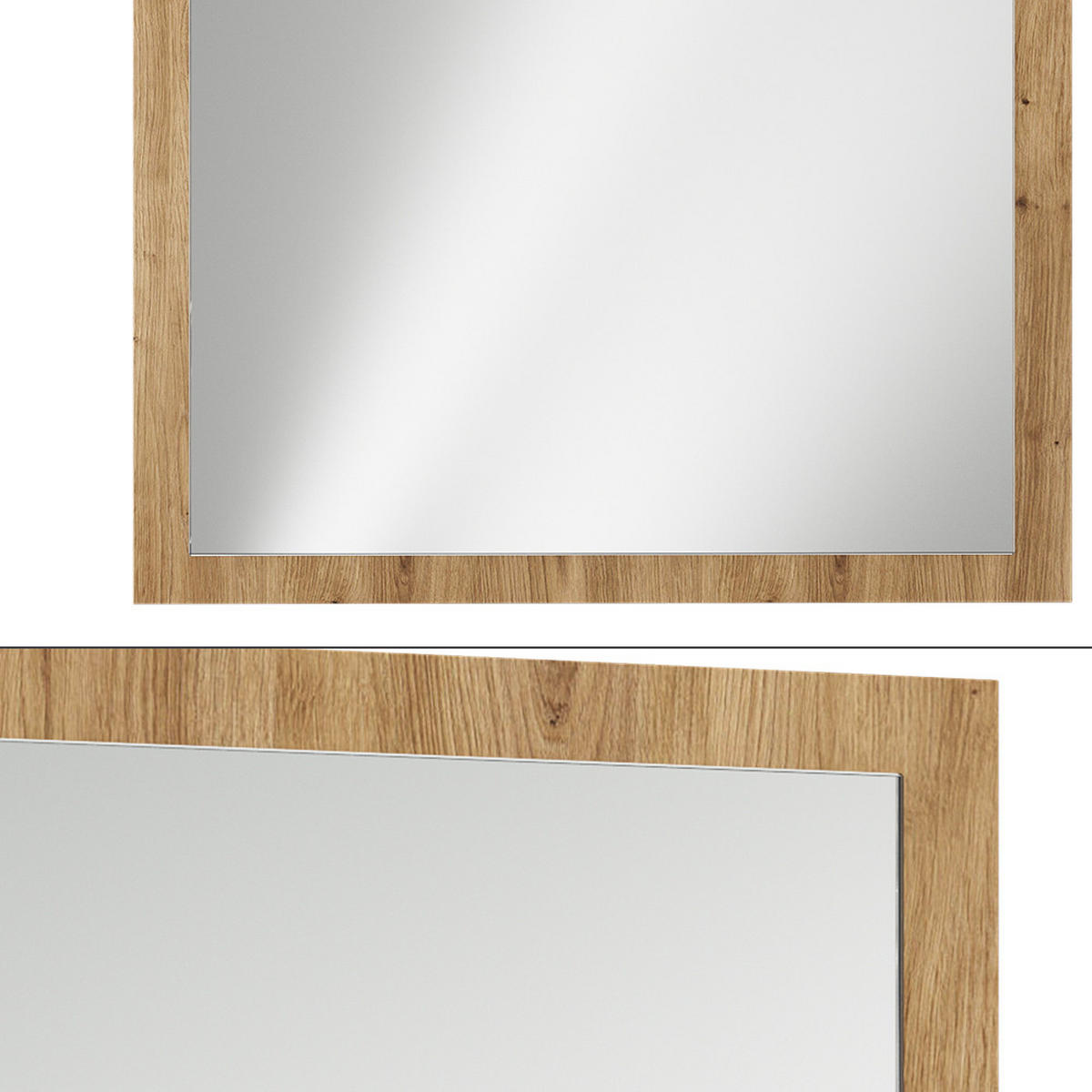 NÁSTENNÉ ZRKADLO Selena Remeselný dub - dub artisan, kompozitné drevo (70/55/2cm) - Vicco