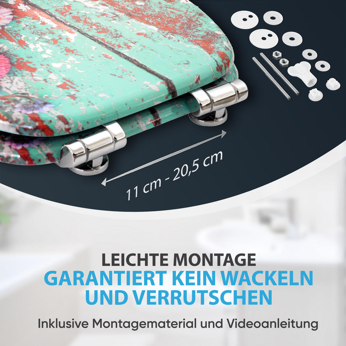 WC-SITZ mit Absenkautomatik Spring - Türkis, Holzwerkstoff (38/6/47cm) - Sanilo