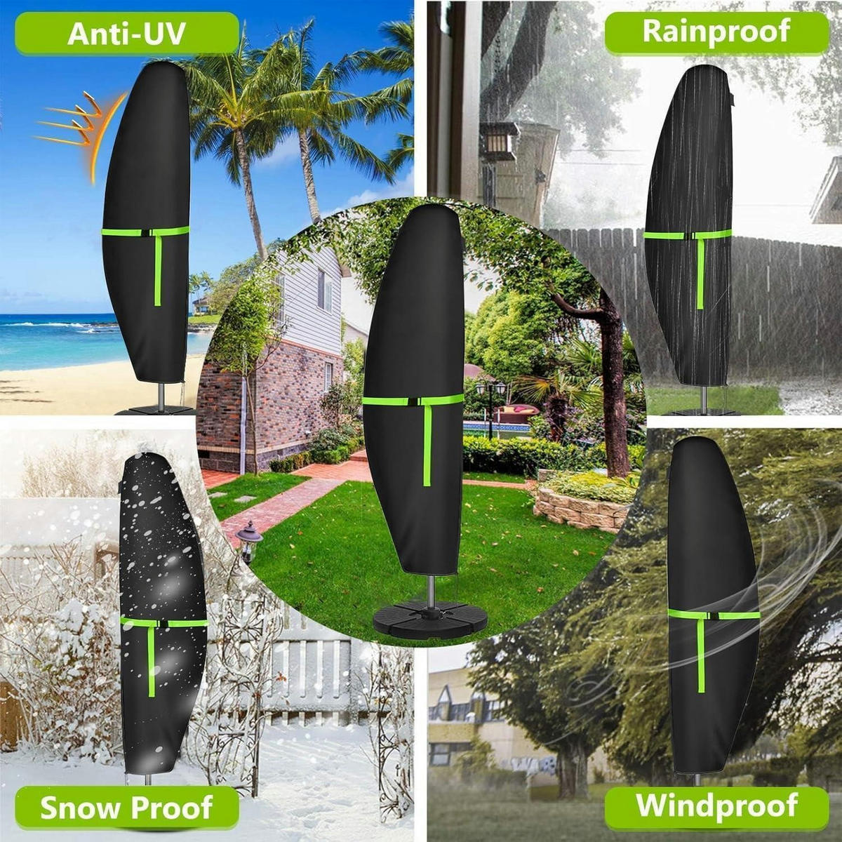 SONNENSCHIRM Schutzhülle 280x30x81/46 cm Wetterfest - Schwarz, Textil (81/46/280cm)