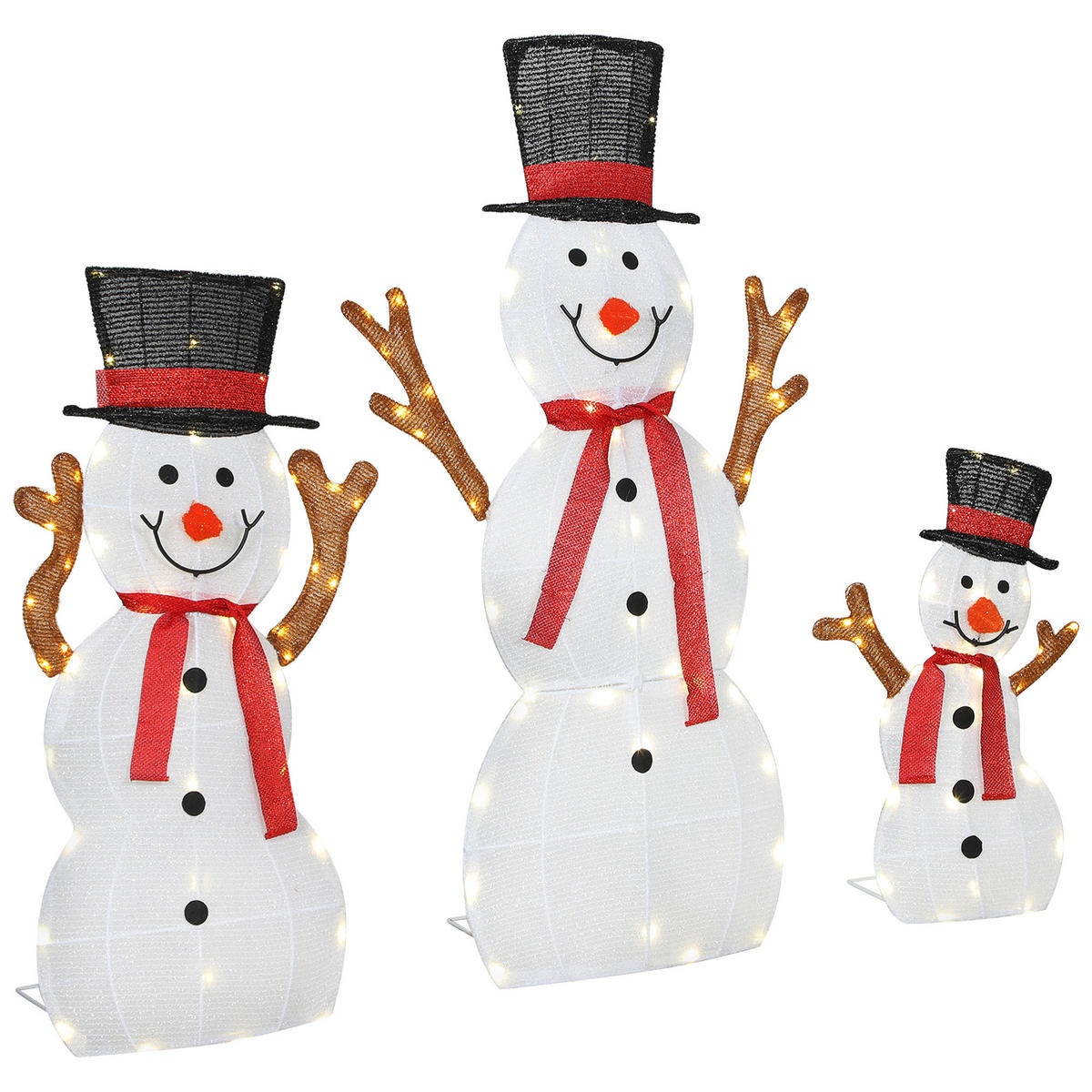 WEIHNACHTS-SCHNEEMANN Multicolor 64.0/30.0/91.5cm - Multicolor, Textil (30/91.5/64cm)