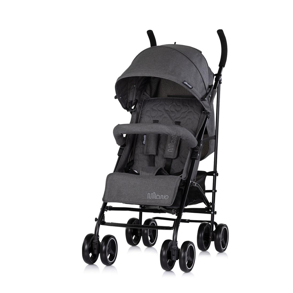 BUGGY Milano grau dunkelgrau Buggy bis 22 kg, Rückenlehne verstellbar, faltbar - Grau, Metall (60/49/105cm) - Chipolino