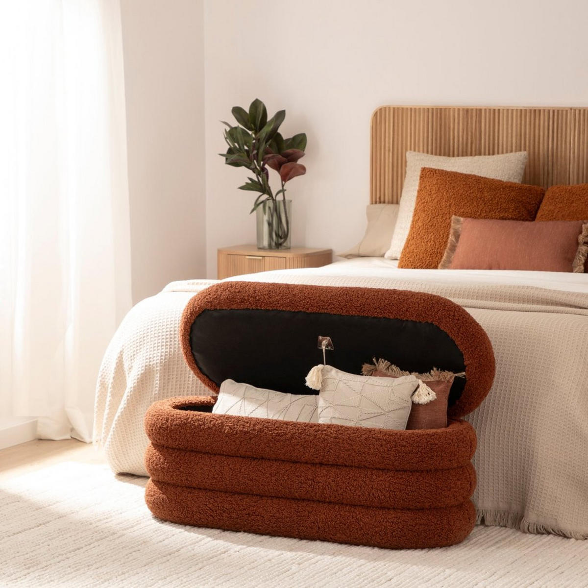 BANK Roma Terrakotta 100 cm x 45 cm - Terracotta, Textil (100/45/40cm)