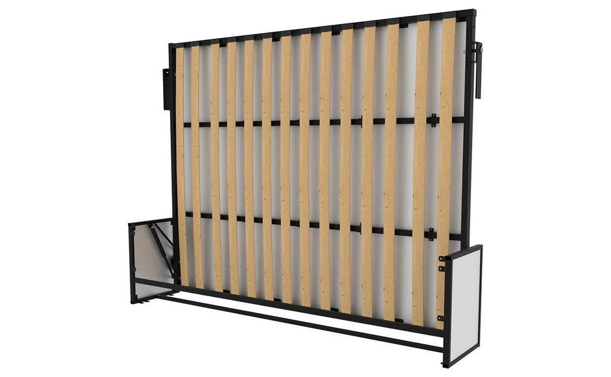 SCHRANKBETT Morphy Studio Modulares SizeFlex- und TypeFlex-System - 160x200, Horizontal - Schwarz, Metall (200/160cm) - WallBedKing