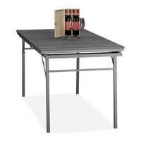 GARTENTISCH - Grau, Kunststoff/Metall (78/166/76cm) - Relaxdays