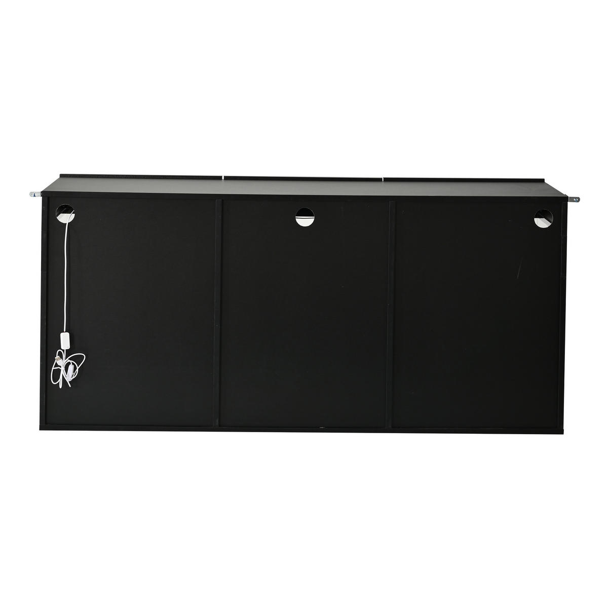 SIDEBOARD DE-37801 mit LED-Beleuchtung und 3 Türen Schwarz - Schwarz, Holzwerkstoff (140/66.5/40.5cm) - ComfortXL