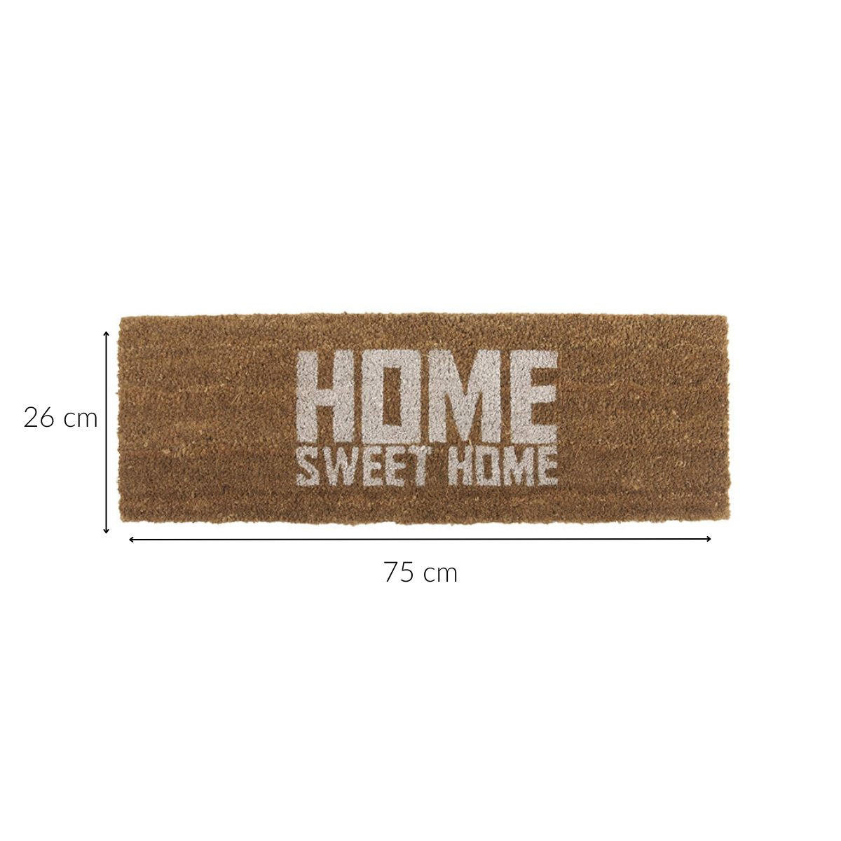 FUSSMATTE Kokosfaser Home Sweet 75/26/2 cm - Braun, Naturmaterialien (26/75cm)