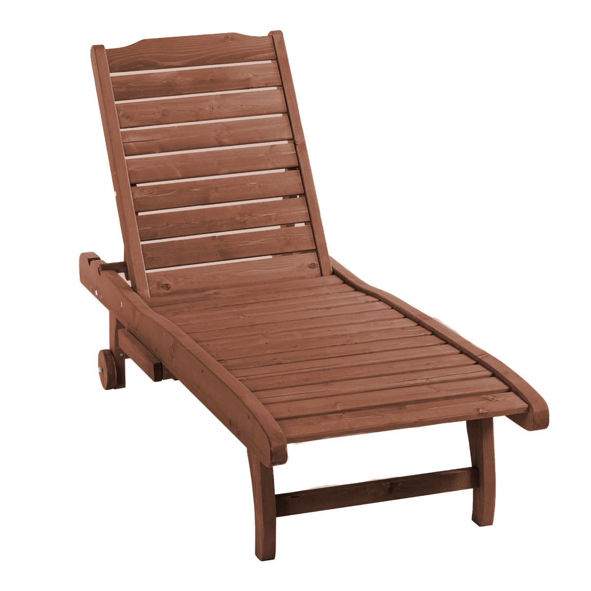 SONNENLIEGE DE-15667 3-fach verstellbar mit Rollen & Tablett Holz - Naturfarben, Holzwerkstoff (152.4/88.9/462.28cm) - ComfortXL