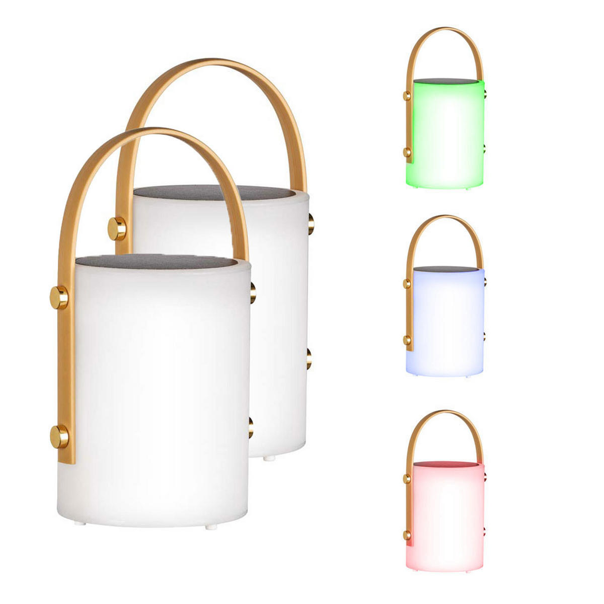 LED SOLAR TISCHLEUCHTE Weiß Außen - Weiß, Kunststoff (11.5/11.5/24cm)