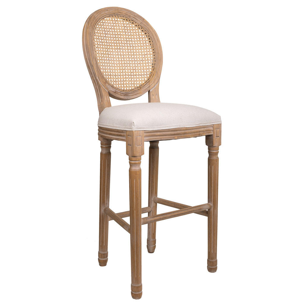 BARHOCKER aus Holz, 48x42x76cm - Beige, Naturmaterialien (48/121/42cm) - Wanderlust