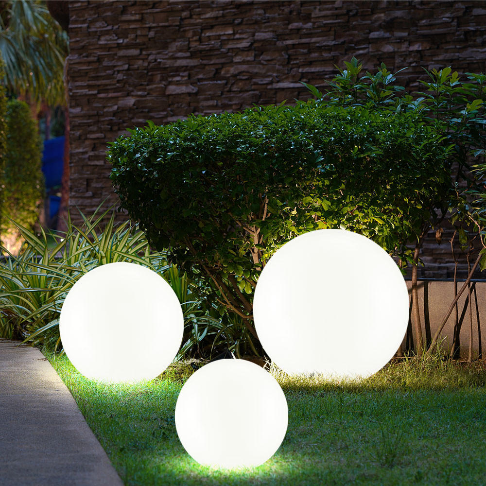 LED AUSSENLEUCHTE Solarkugeln Weiß - Weiß, Kunststoff (25/25/65cm)