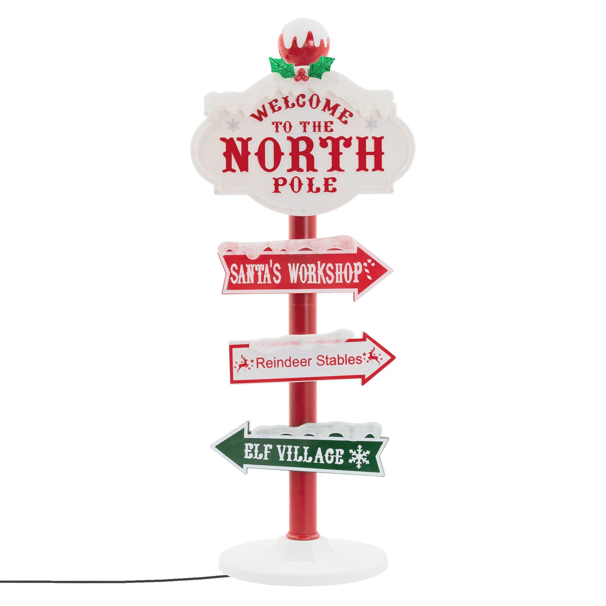 LED WEIHNACHTSDEKO Wegweiser 95 cm - Rot, Kunststoff (29.5/95/29.5cm) - ECD-Germany