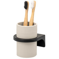 ZAHNPUTZBECHER SAVONA Softtouch, beige, rund - Beige, Kunststoff (9/11/9.5cm) - bremermann