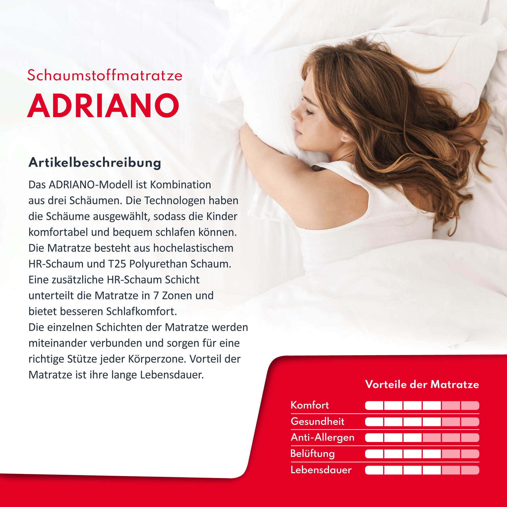 KALTSCHAUMMATRATZE Adriano - Weiß, Textil (70/140cm) - FDM
