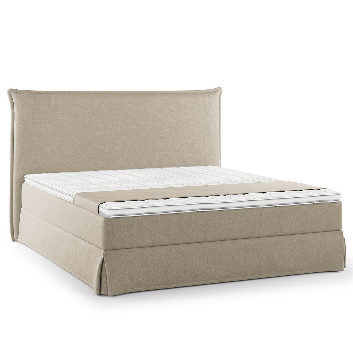 BOXSPRINGBETT mit Husse - Beige, Textil (180/200cm) - home24
