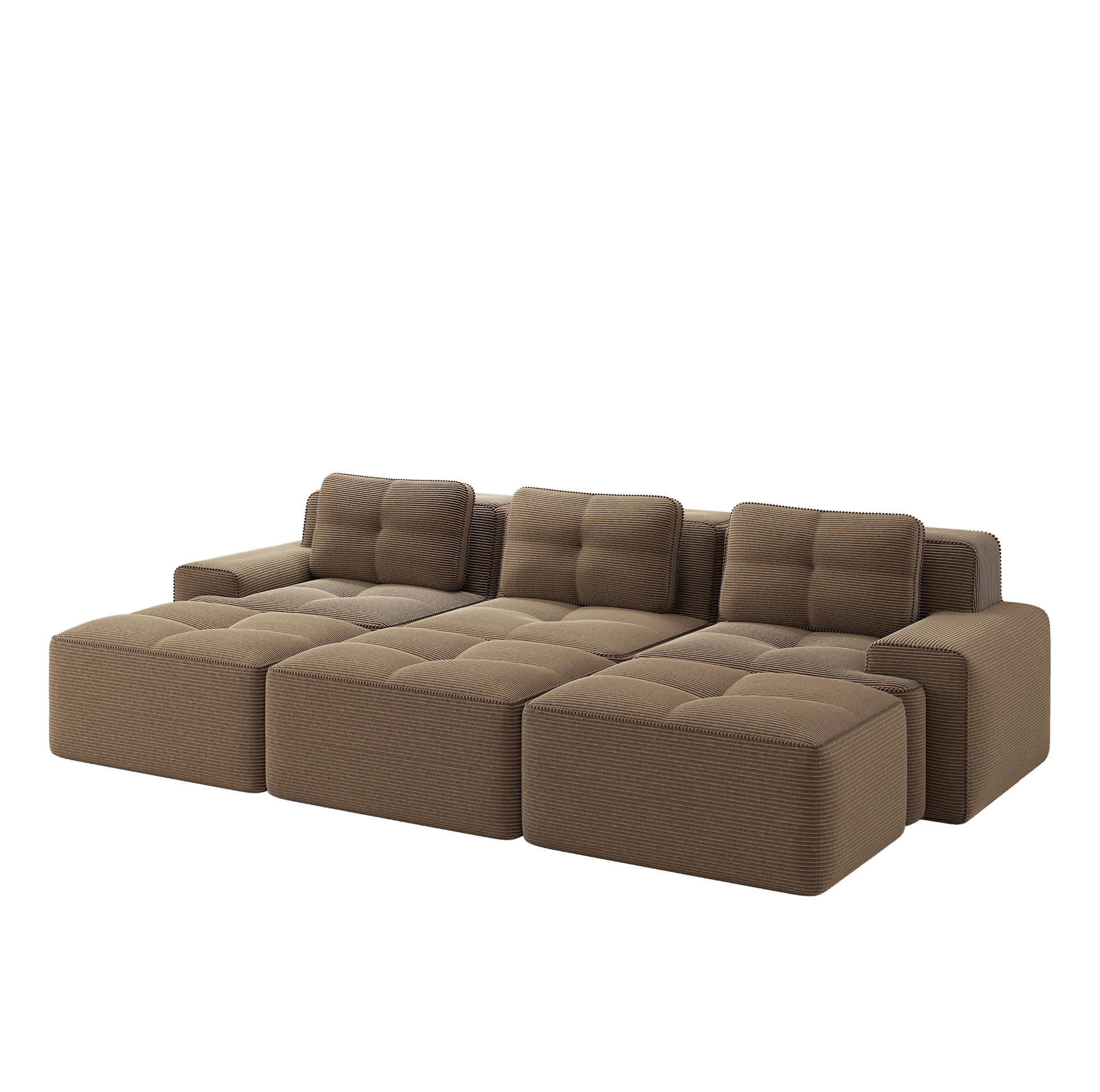 Flora Grace Sofa Braun 177x69x293 cm