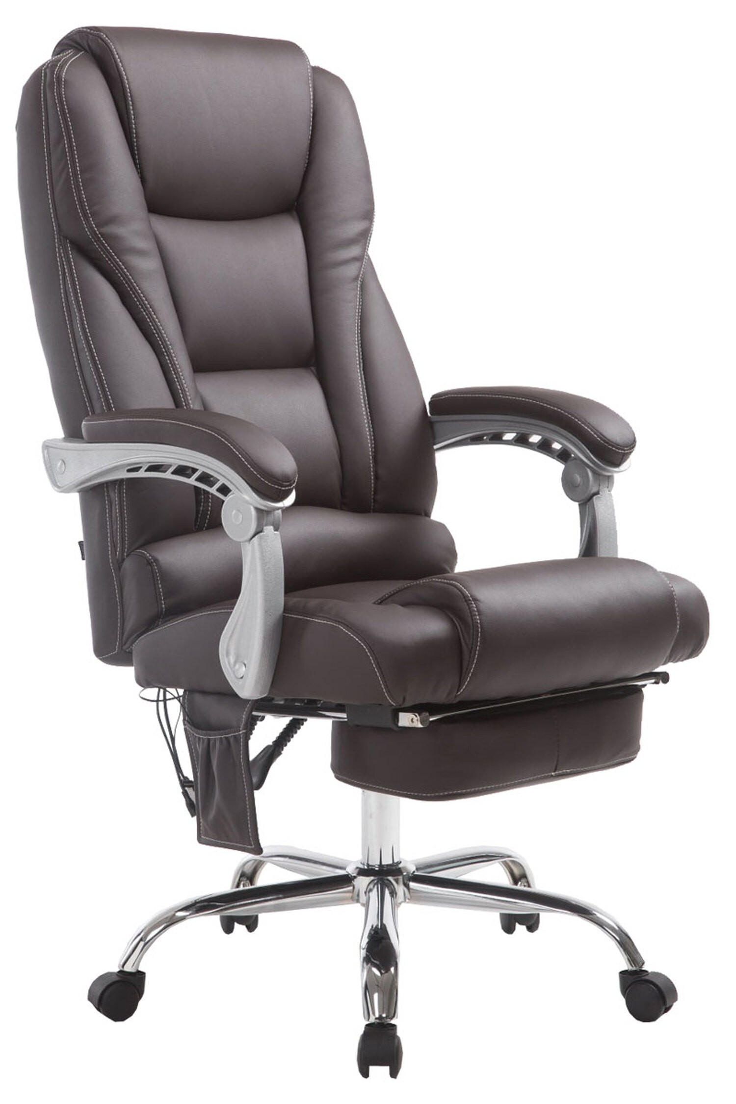 BÜROSTUHL Pacira-N, Kunstleder mit Massagefunktion Braun - Braun, Textil/Metall (68/127/64cm) - TPFLiving