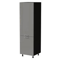 VORRATSSCHRANK Essen D14/DP/60/207 Grau Hochglanz / Schwarz Matt 60 / 59 / 207cm - Schwarz/Grau, Holz/Holzwerkstoff (60/207/59cm) - Feldmann-Wohnen