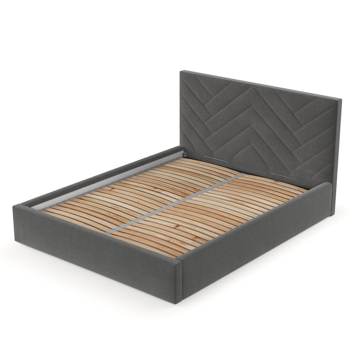 POLSTERBETT Arco 180/200 cm Anthrazit im Asti Stoff - Anthrazit/Schwarz, Holz/Holzwerkstoff (180/200cm) - AltaBeds