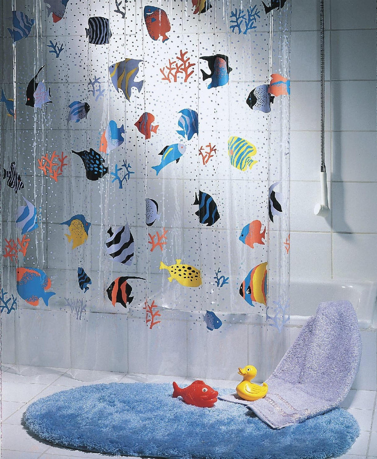 DUSCHVORHANG PEVA Fisch 180 x 200 cm mehrfarbig - Multicolor, Kunststoff (25/2cm) - MCBOSON